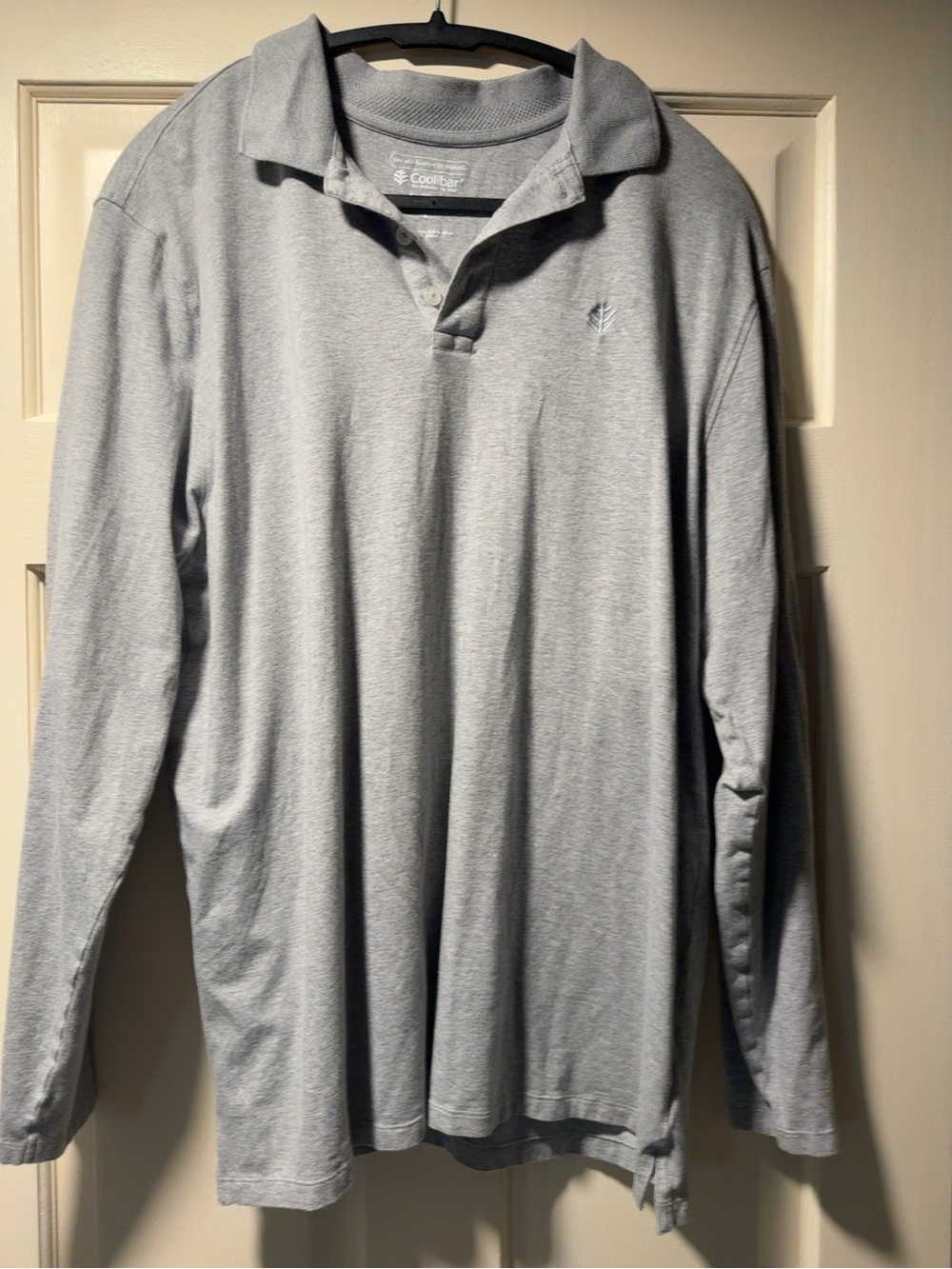 Coolibar UPF 50+ Long Sleeve Polo Shirt Men’s Large Gray Sun Protection
